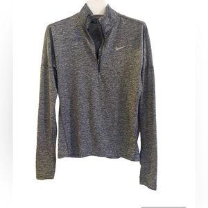 Women’s Nike Running Dri-Fit 1/2 Zip Top, Heathered Dark Gray, Size XS